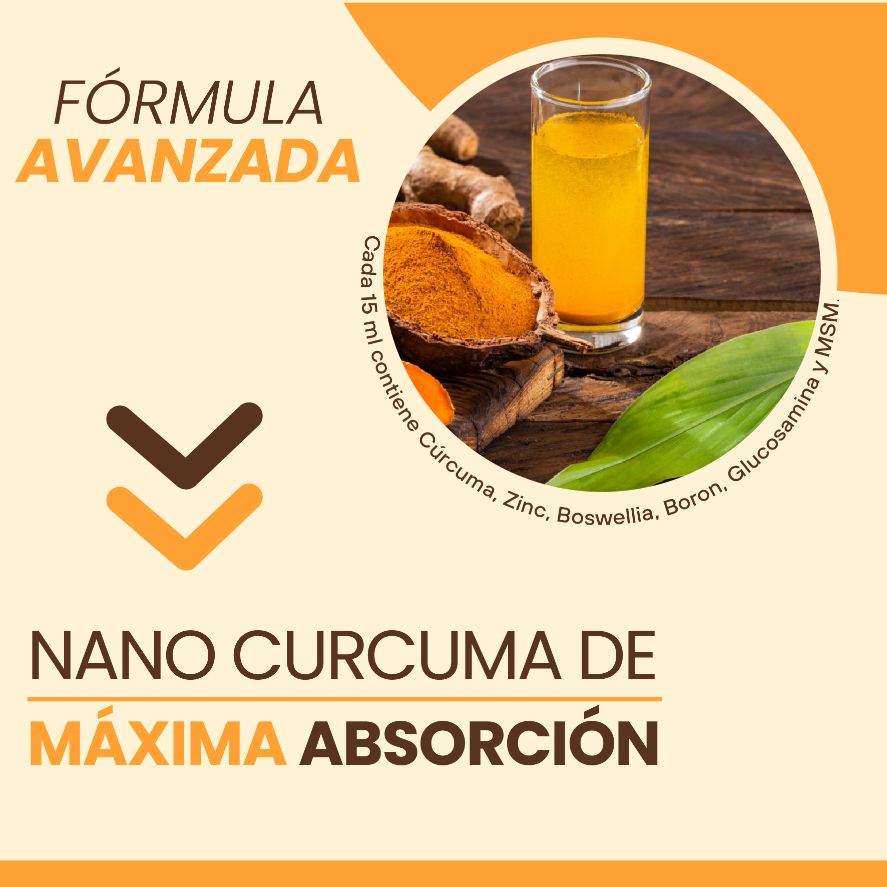 Curcumin Plus Fortalecida Con Glucosamina + Boswellia + MSM + Boro + Jengibre y Zinc 473mL - Image 3