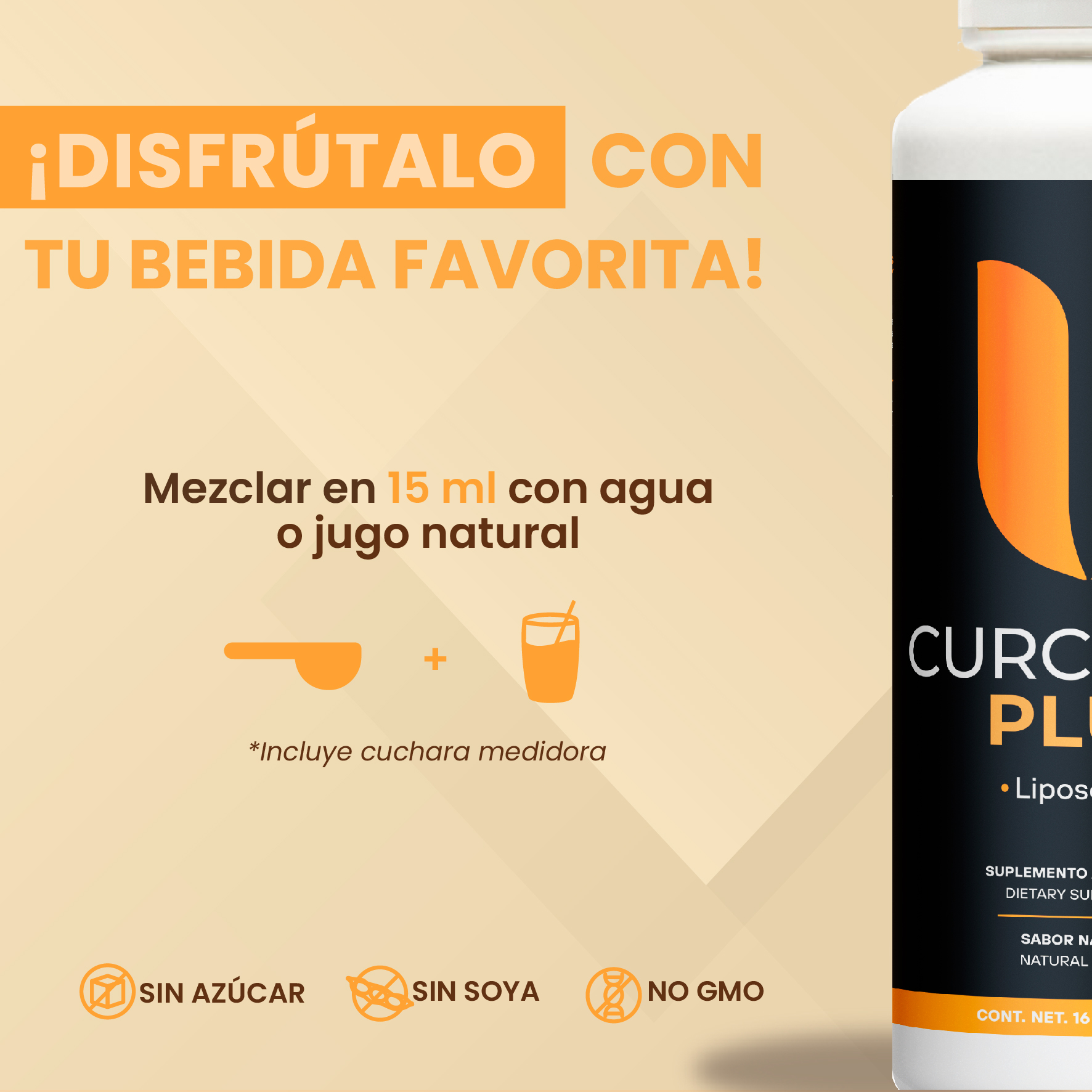 Curcumin Plus Fortalecida Con Glucosamina + Boswellia + MSM + Boro + Jengibre y Zinc 473mL - Image 6