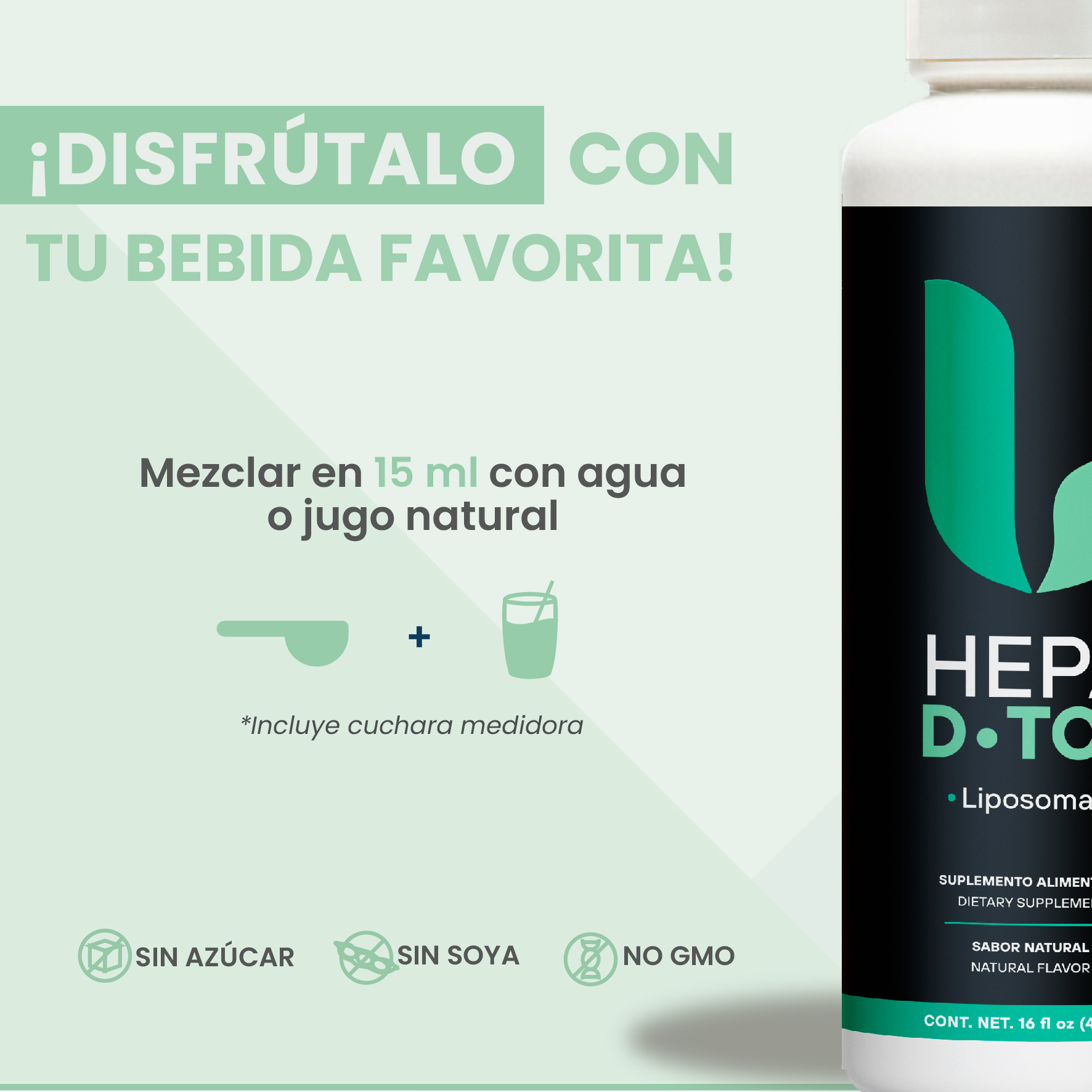 Hepa D-Tox Con Cardo Lechoso + Zarzaparrilla + Extracto de Hoja de Olivo 473mL - Image 6