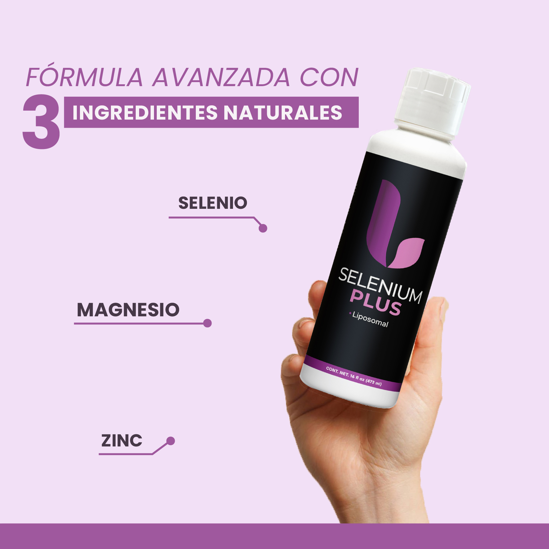 Selenio Fortalecido con Magnesio y Zinc 473mL - Image 5