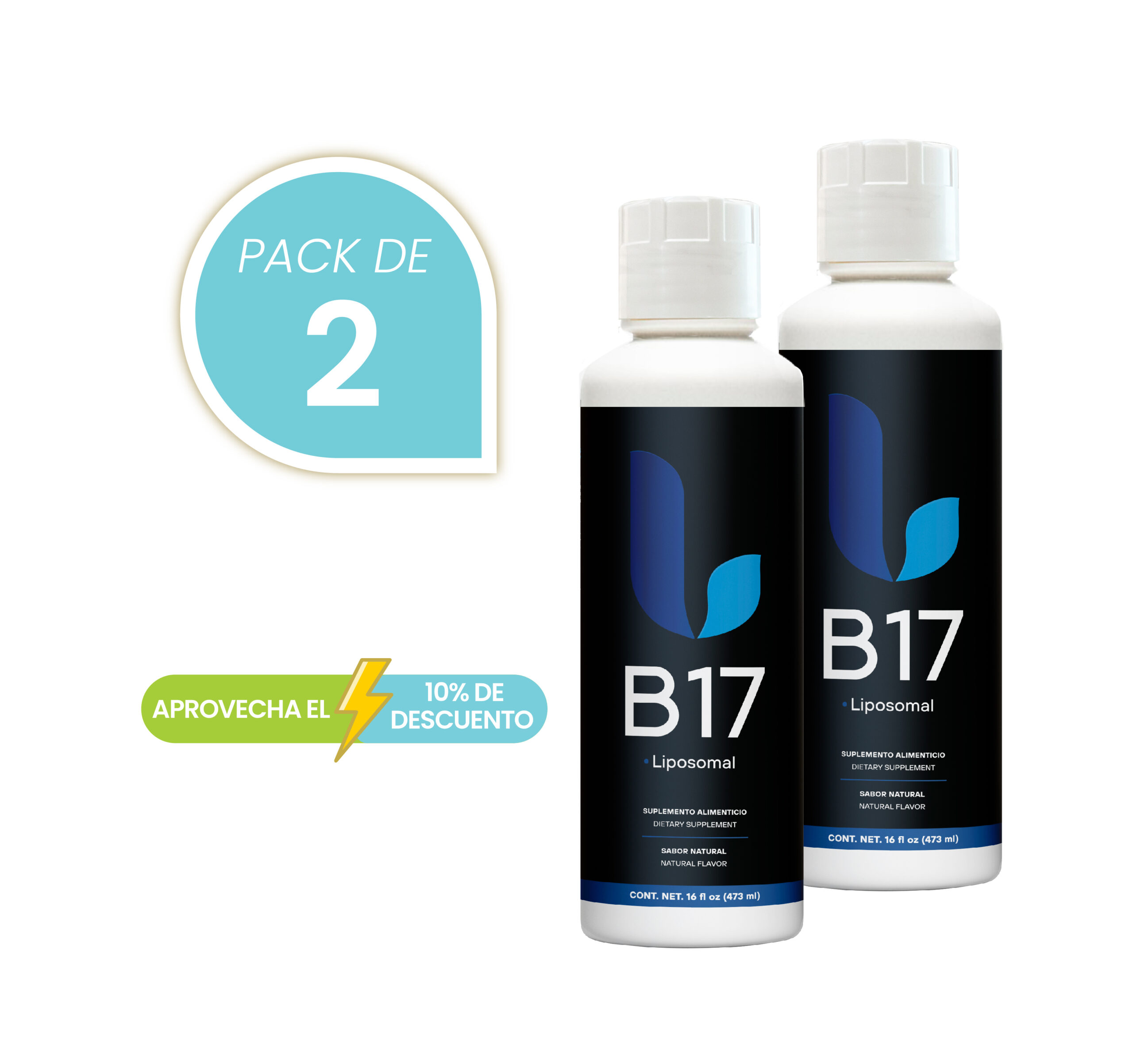 Vitamina B17 fortalecido con Vitamina C 473mL Pack de 2