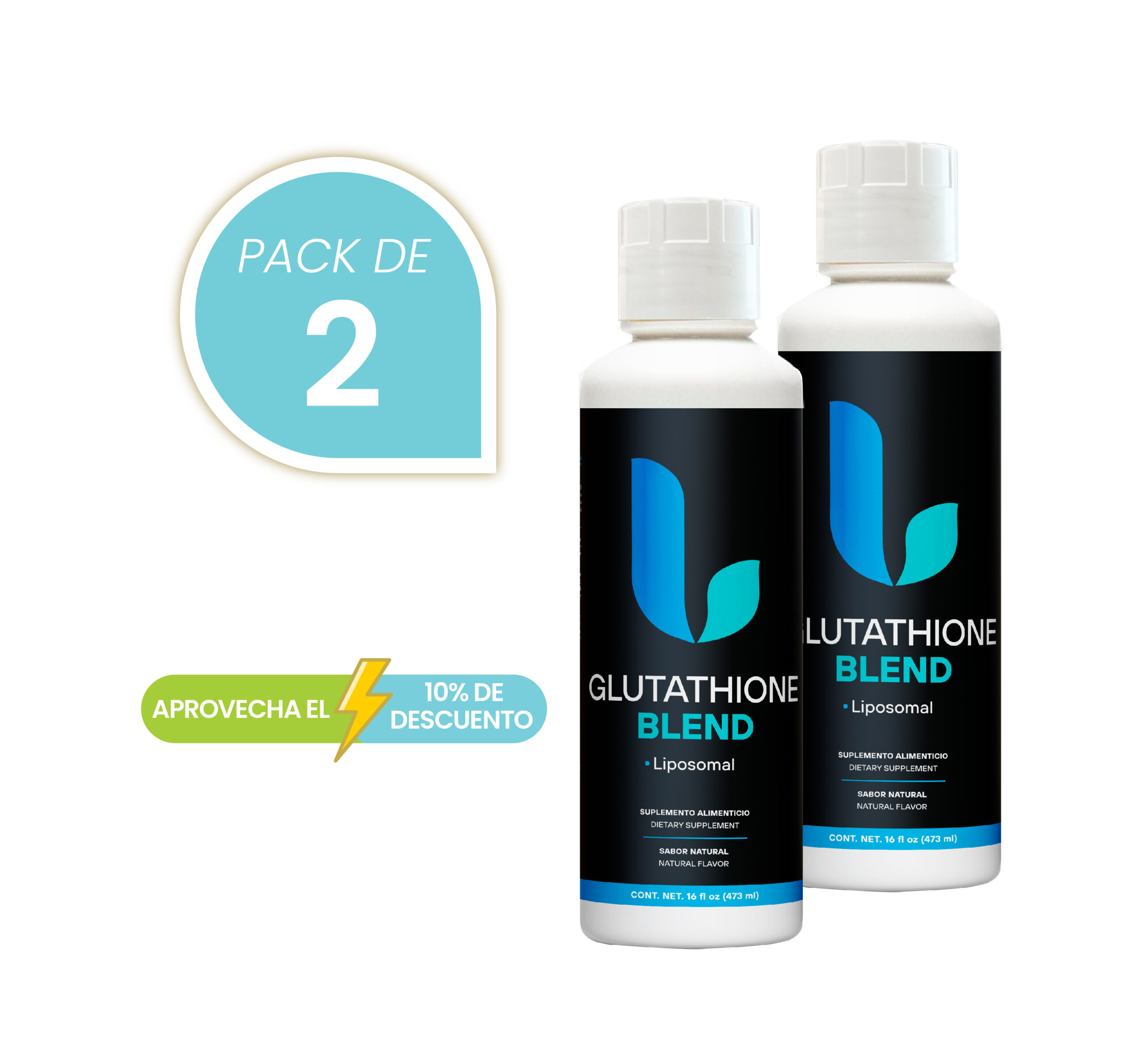 Glutathione Blend (Glutatión + Vitamina C) 473mL Pack de 2
