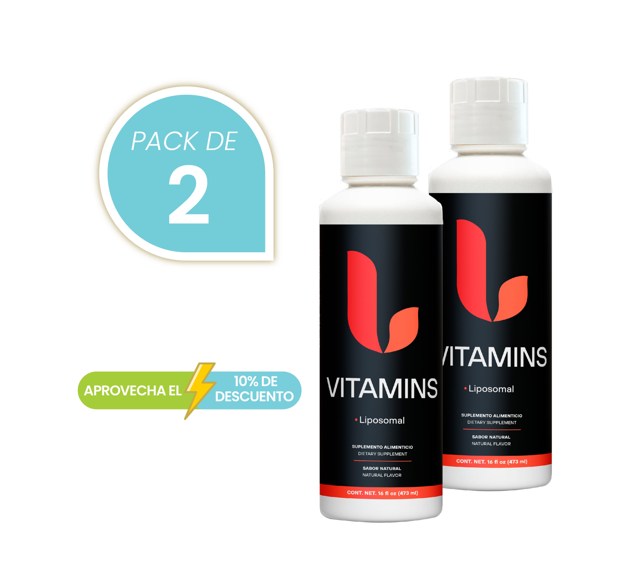 Multivitaminico con Minerales y Aminoacidos 473mL Pack de 2